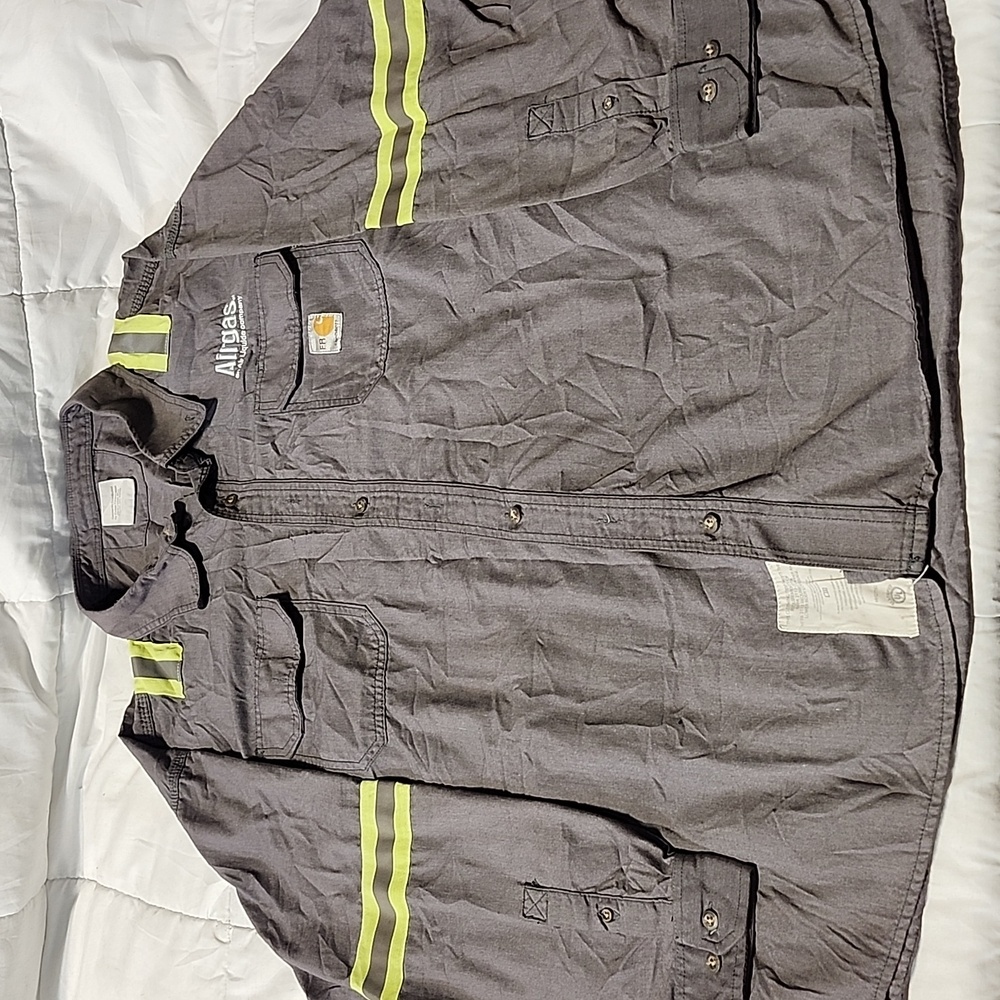FR Carhartt T-shirt Button Up Size 3XL Color Green